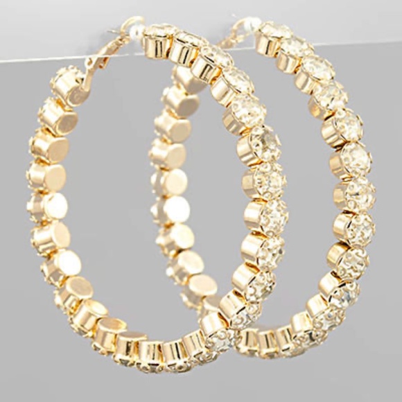 Round Glass Bead Hoops